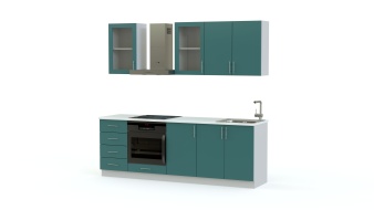 Высокая Кухонный гарнитур Лилия 2.3 м BMS до потолка