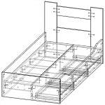 Чертеж Кровать с 3 ящиками Кассиопея 18 BMS