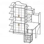 Чертеж Компьютерный угловой стол Пресли СК - 11 с шкафчиками BMS