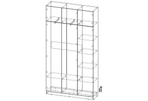 Распашной шкаф Вилета 6  (1400х2600х400)