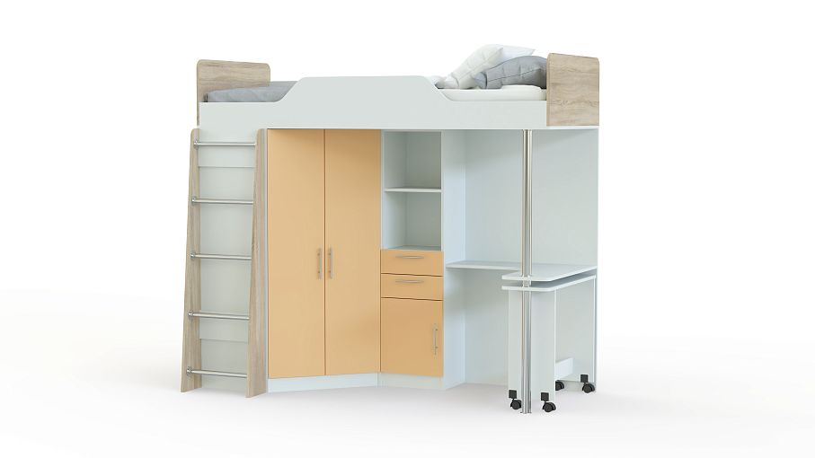 Кровать-чердак со столом Ника 427 BMS - Фото