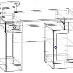 Чертеж Компьютерный стол СК Млайн 1 BMS