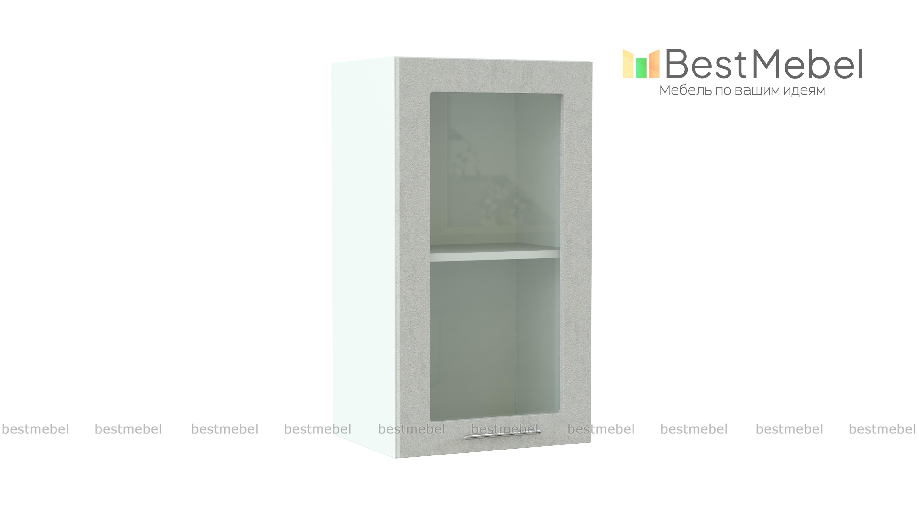 Шкаф верхний однодверный со стеклом Оля BMS - Фото