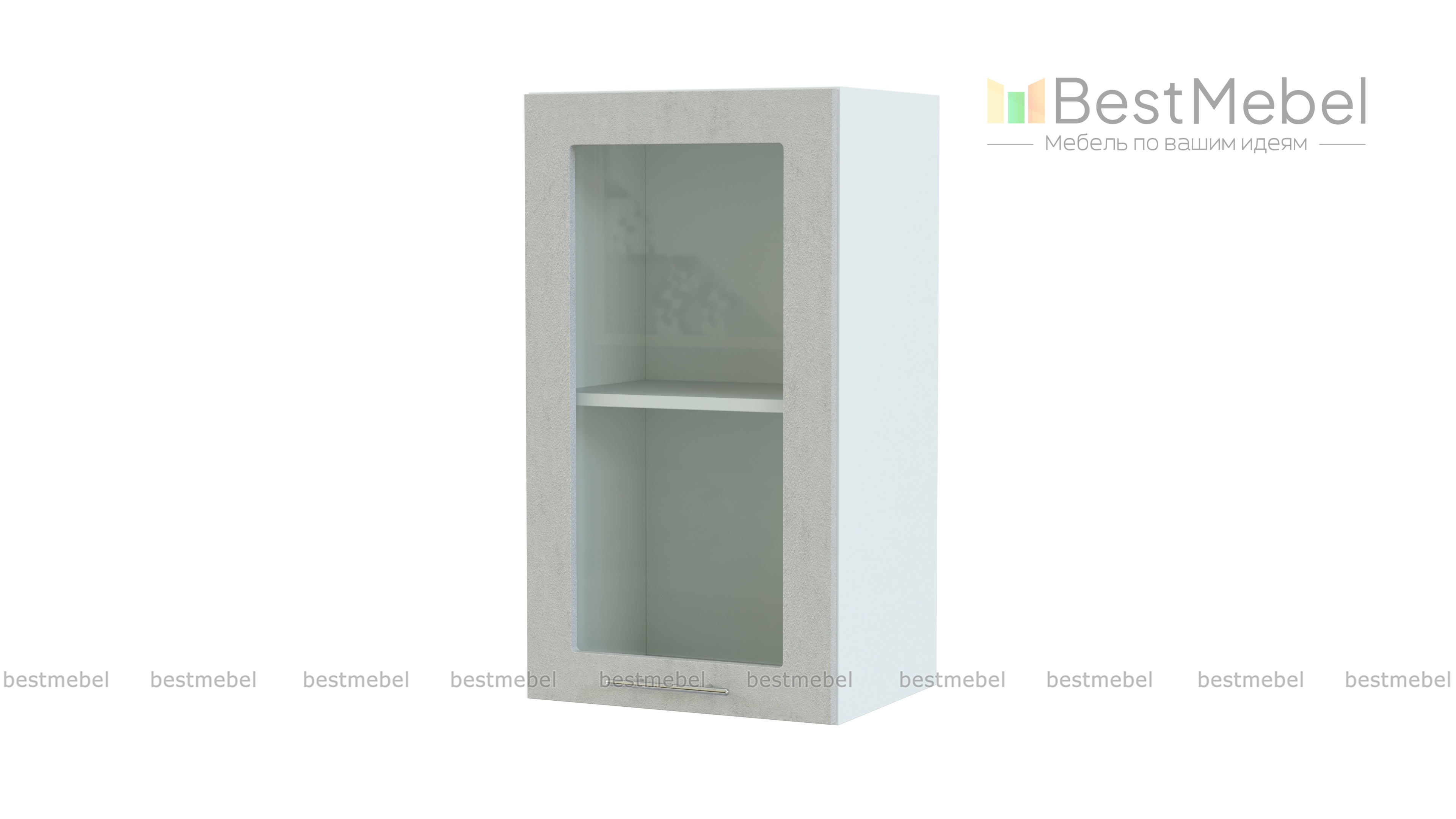 Шкаф верхний однодверный со стеклом Оля BMS