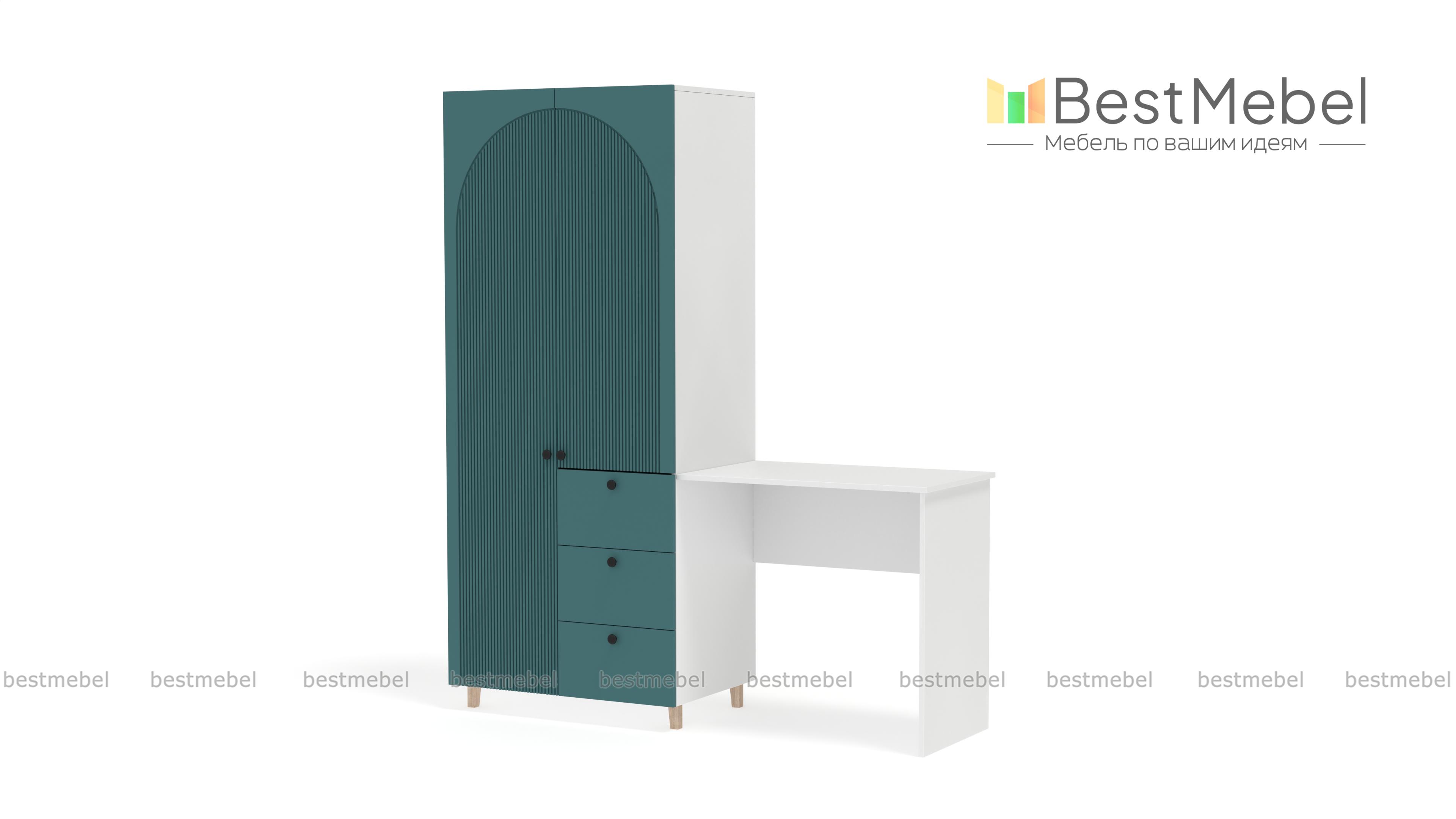 Шкаф со столом Вивьен 4 BMS - Фото