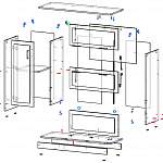Чертеж Тумба для белья Акела 6 BMS
