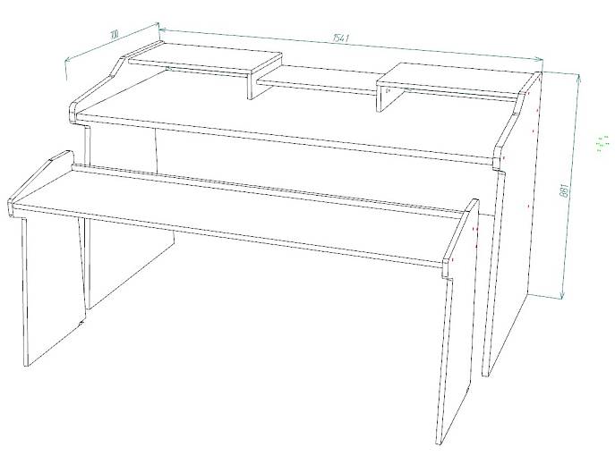Стол  (1541х881х700)